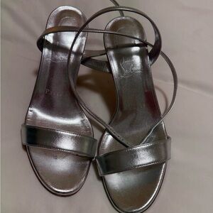 Christian Louboutin Metallic Silver Heels